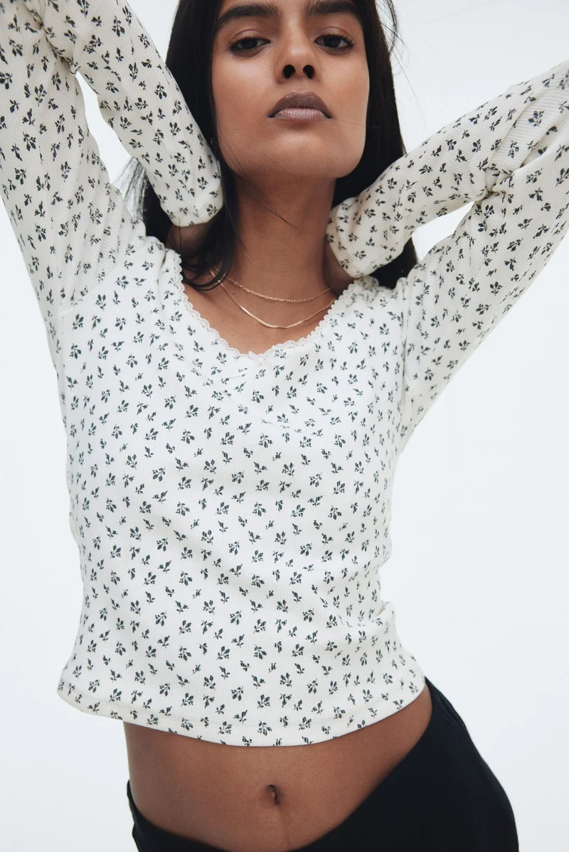 H&M Ribbed jersey top